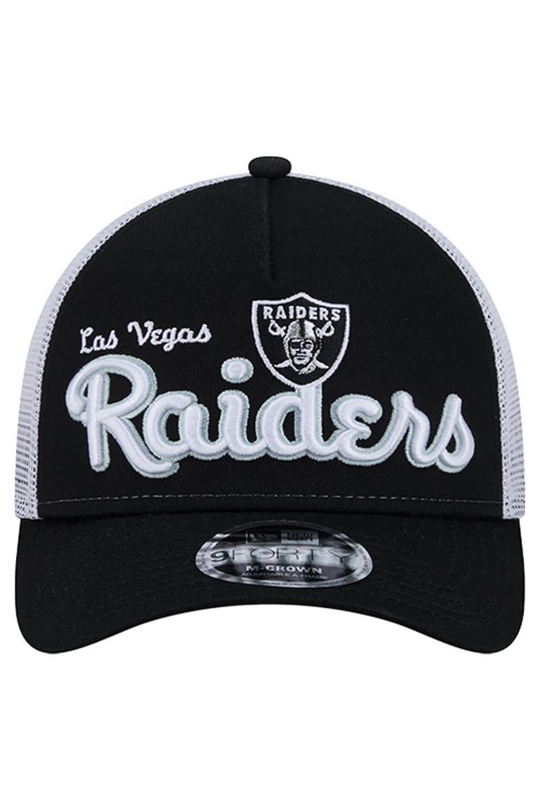 Men's New Era  Black Las Vegas Raiders Side Lines 9FORTY Adjustable Hat, Alternate, color, Black