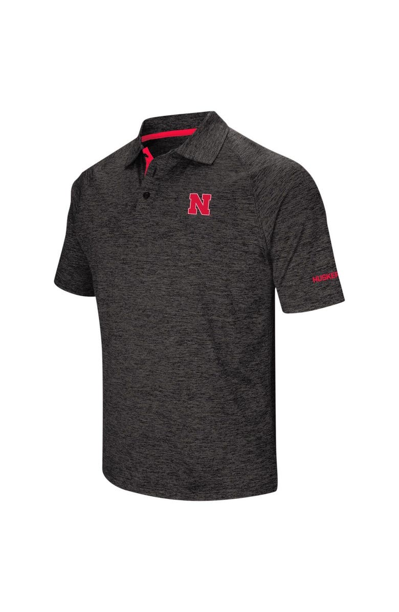 COLOSSEUM Men's Colosseum Black Nebraska Huskers Big & Tall Down Swing Polo, Main, color, Black