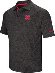 COLOSSEUM Men's Colosseum Black Nebraska Huskers Big & Tall Down Swing Polo
