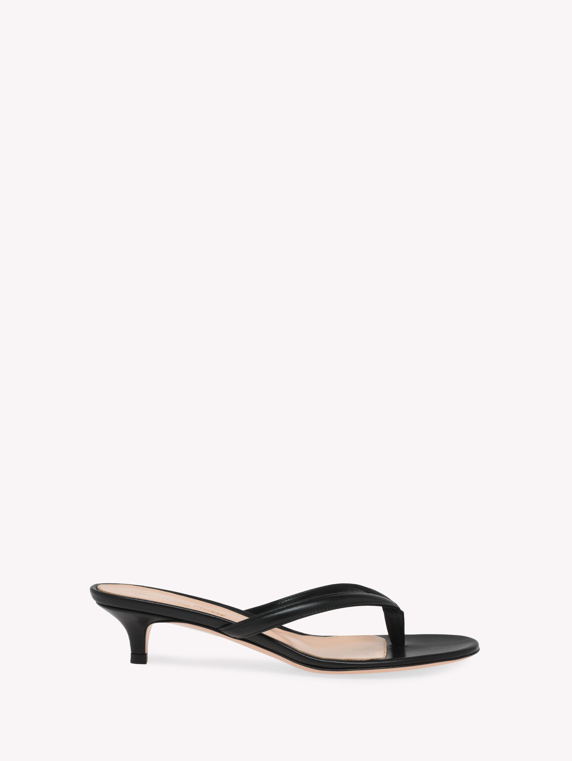 Gianvito Rossi Calypso Thong, Main, color, Black Lamb Leather