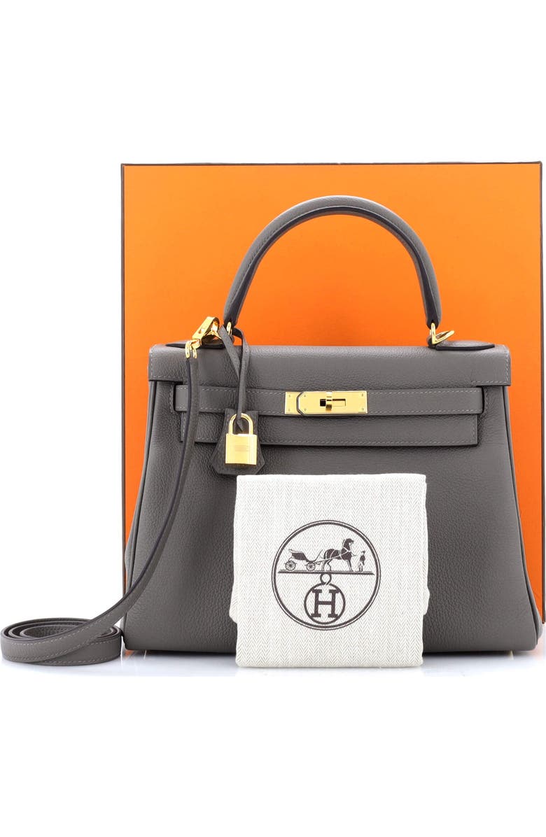 Pre-Owned Hermes Kelly Handbag Grey Togo with Gold Hardware 28, Alternate, color,