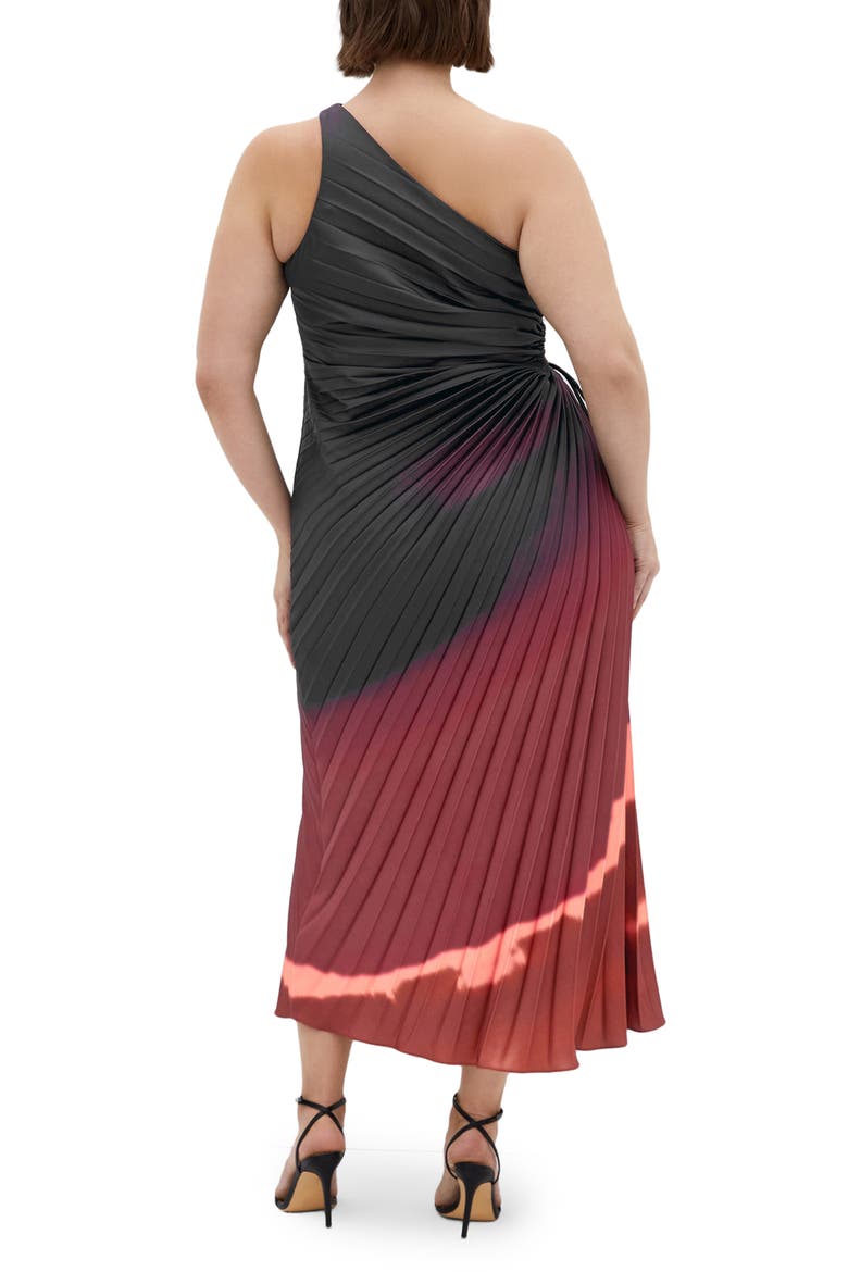 Aliza One-Shoulder Side Cutout Pleated Dress, Alternate, color, SPICY