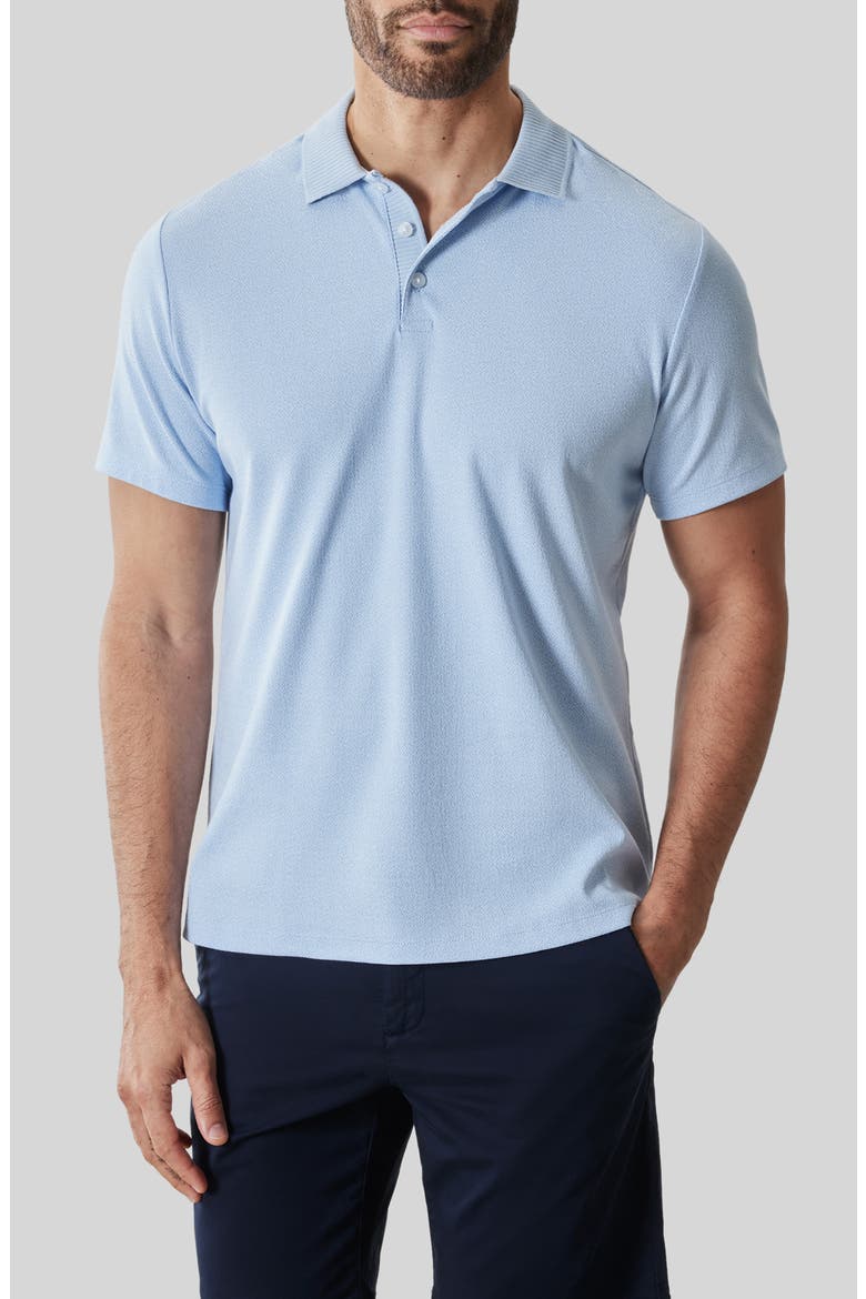 Rib Collar Polo, Main, color, LIGHT BLUE