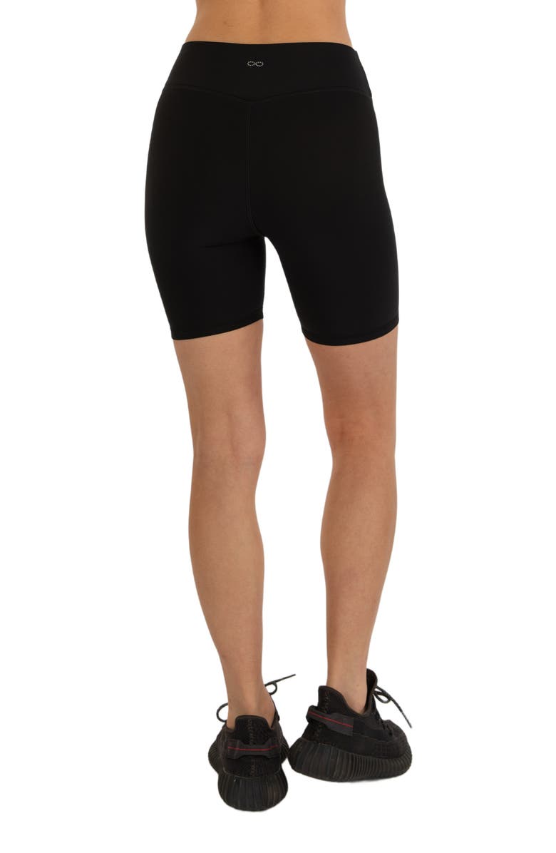 Rebody Active Hybrid Fleece Biker Shorts High Waist 6", Alternate, color, Warm Black