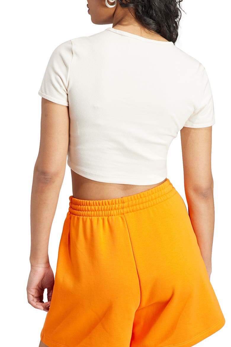 Adicolor Essentials Rib Crop Top, Alternate, color, WONDER WHITE