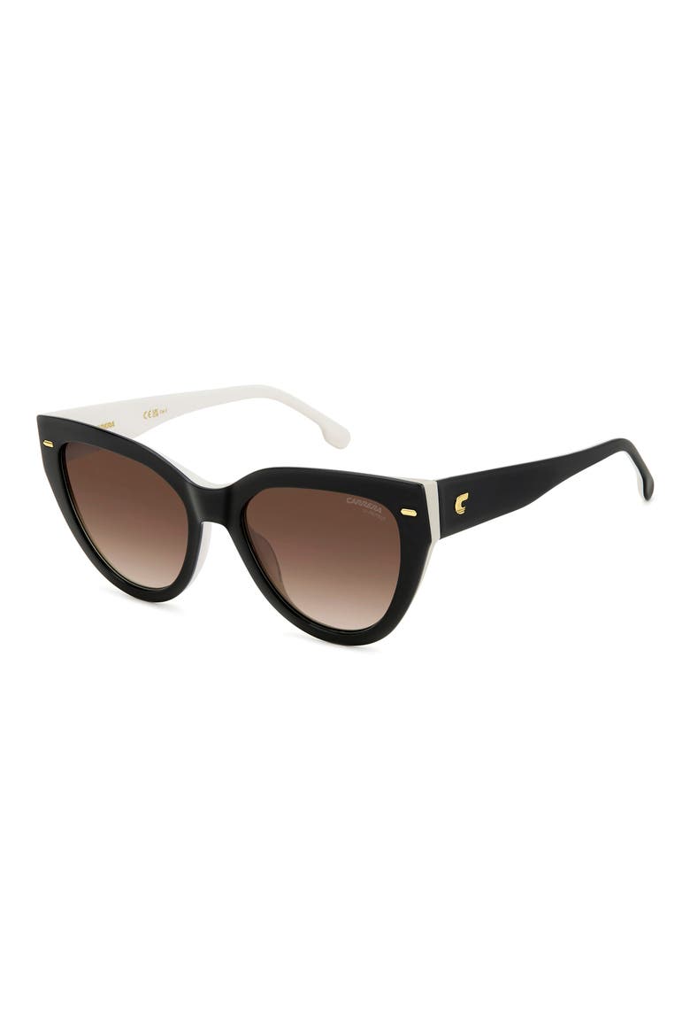 55mm Gradient Cat Eye Sunglasses, Alternate, color, BLACK WHITE/ BROWN GRADIENT