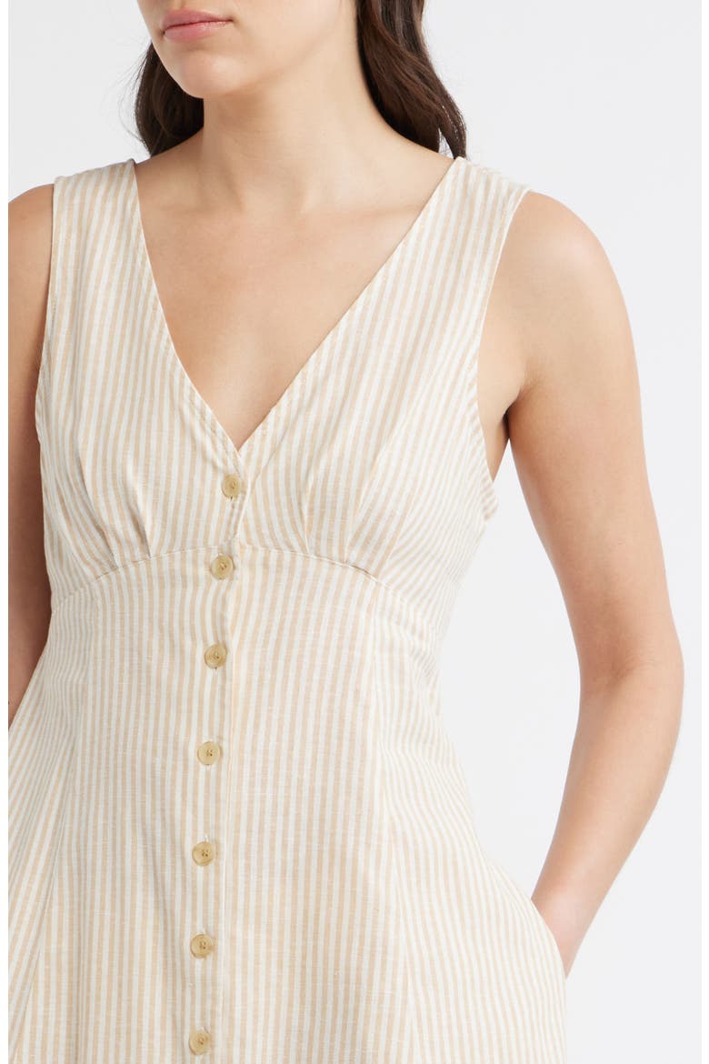 Camila Stripe Sleeveless Hemp Blend Minidress, Alternate, color, TUSCAN STRIPE