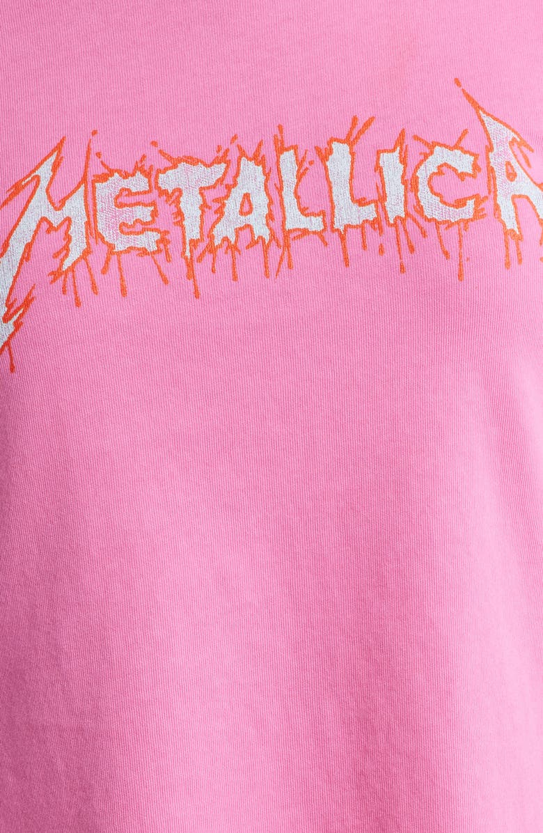 Daydreamer Metallica Flaming Sun Cotton Graphic T-Shirt ETALLICA FLAMING SUN VINTAGE, Alternate, color, Classic Pink