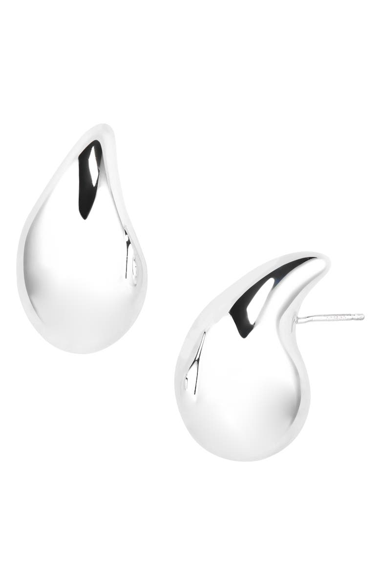 Bottega Veneta Small Drop Earrings, Main, color, 8117 Silver