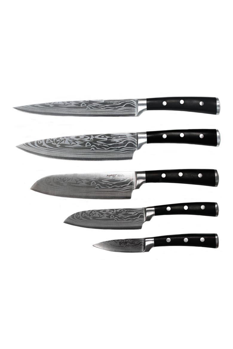 INTERNATIONAL Antigua 5-Piece Cutlery Set, Alternate, color, BLACK/ SILVER