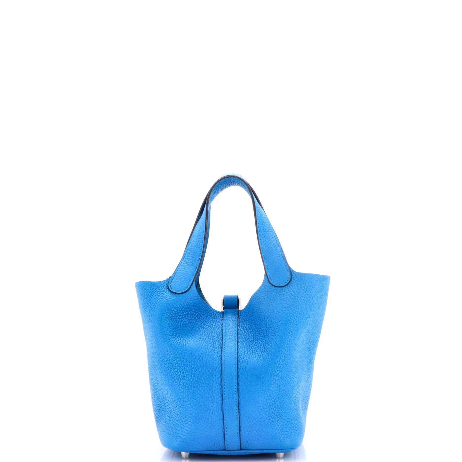 Pre-Owned Hermes Picotin Lock Bag Clemence PM, Alternate, color, Bleu Zanzibar