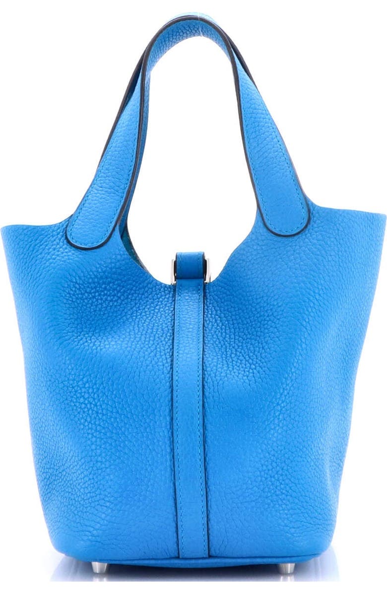 Pre-Owned Hermes Picotin Lock Bag Clemence PM, Alternate, color, Bleu Zanzibar