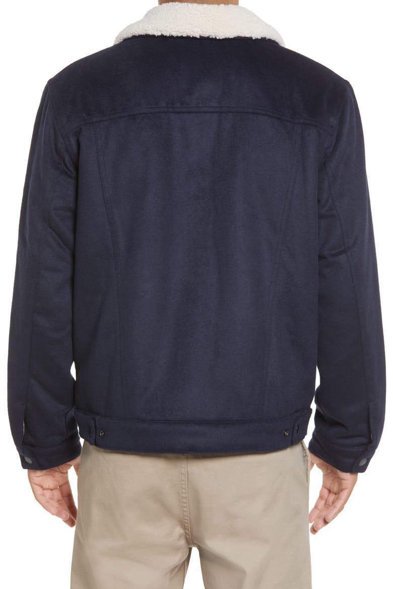 Fleece Lined Wool Blend Trucker Jacket, Alternate, color, NIGHTDNUQ