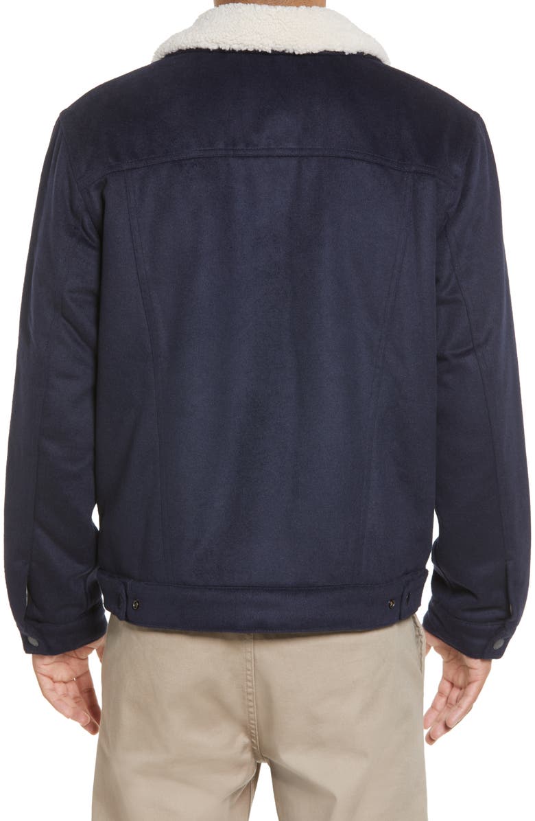 Scotch & Soda Fleece Lined Wool Blend Trucker Jacket, Alternate, color,