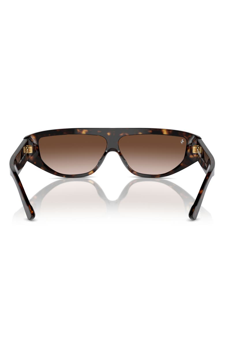Scuderia Ferrari 125mm Rectangular Shield Sunglasses, Alternate, color, Havana / Gradient Brown