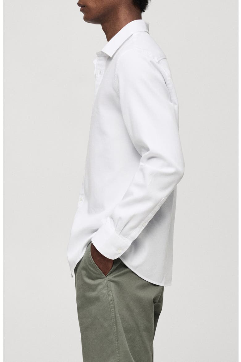 Slim Fit Cotton Button-Up Shirt, Alternate, color, WHITE