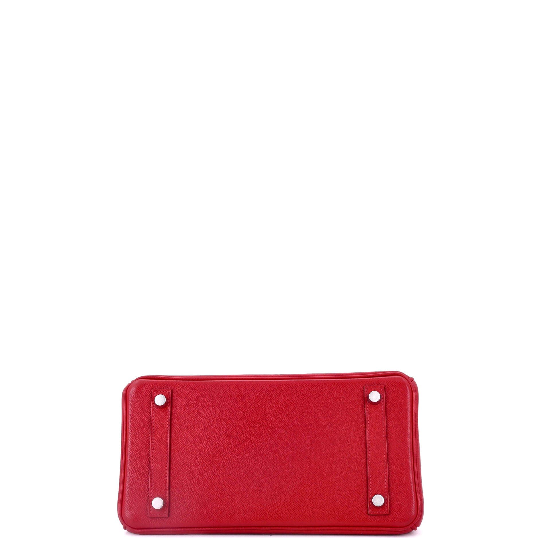 Pre-Owned Hermes Birkin Handbag Red Epsom with Palladium Hardware 25, Alternate, color, 