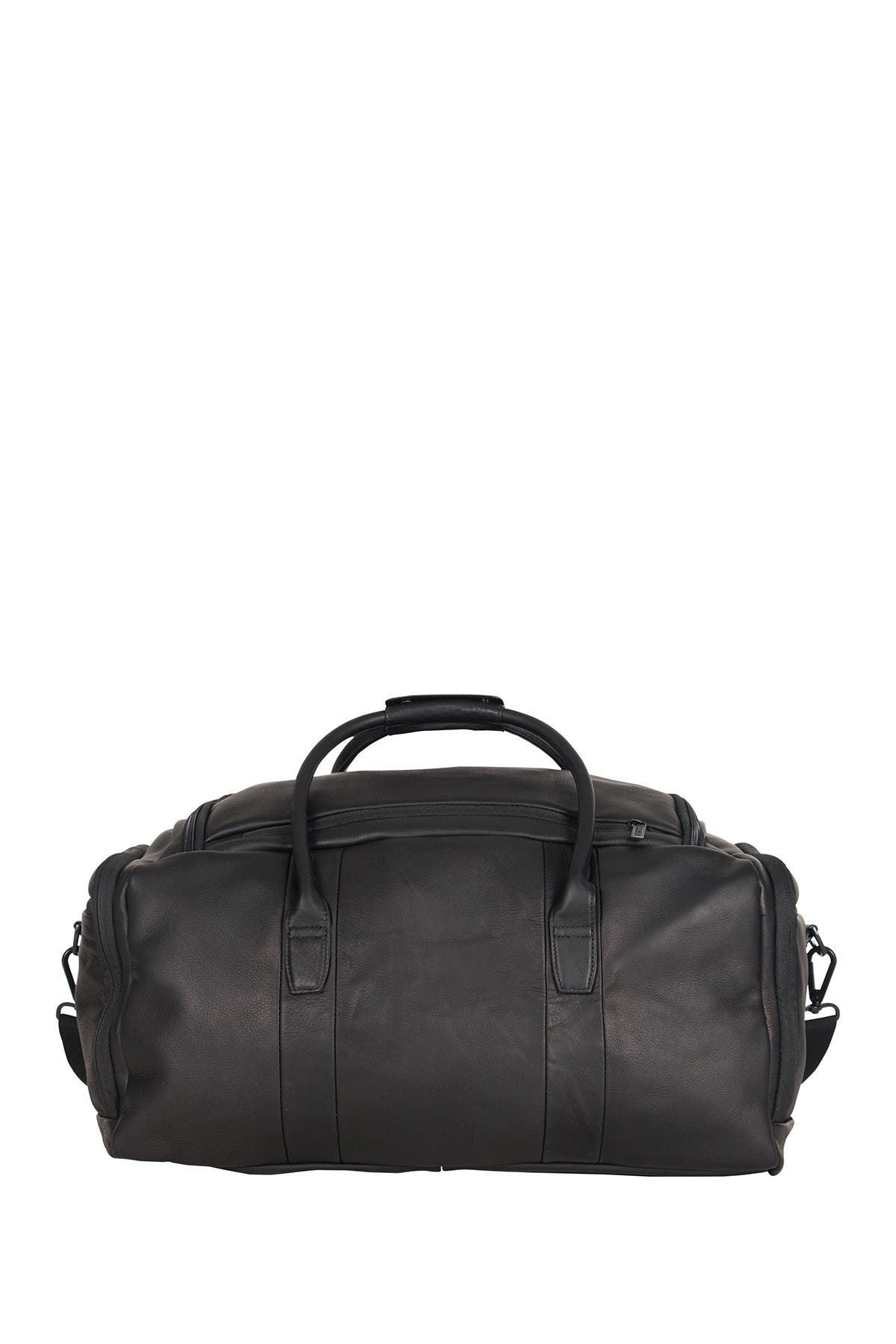 Kenneth Cole Reaction Colombian Leather 20" Carry-On Travel Duffel Bag, Alternate, color, Black