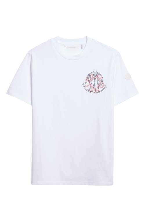 Moncler Overlapped Logo Cotton T-shirt In White