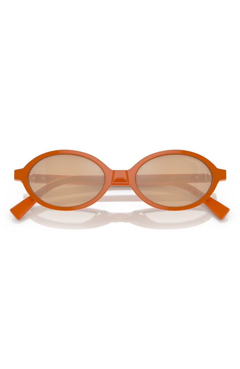 Miu Miu 50mm Oval Sunglasses, Main, color, Orange