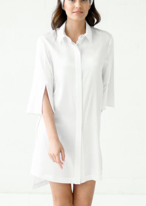 Silk Long Shirt Dress