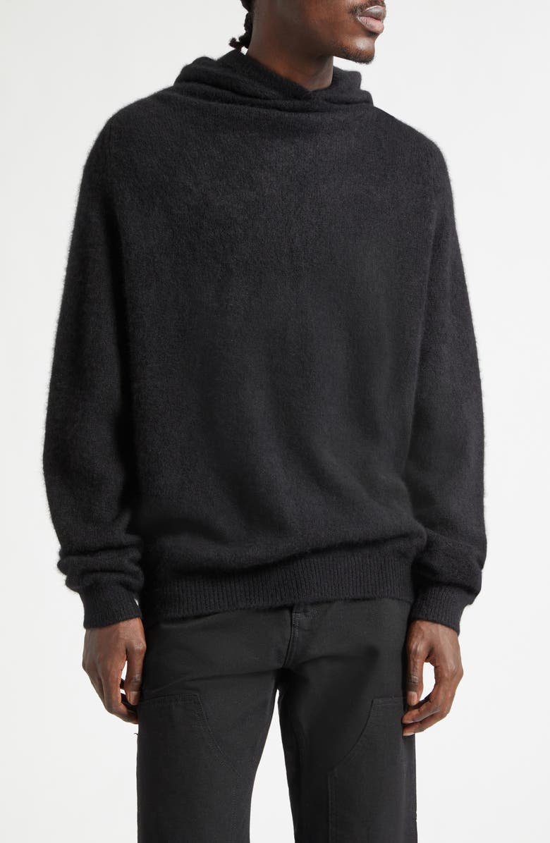 FRENCKENBERGER Hooded Cashmere & Silk Sweater, Main, color, Black