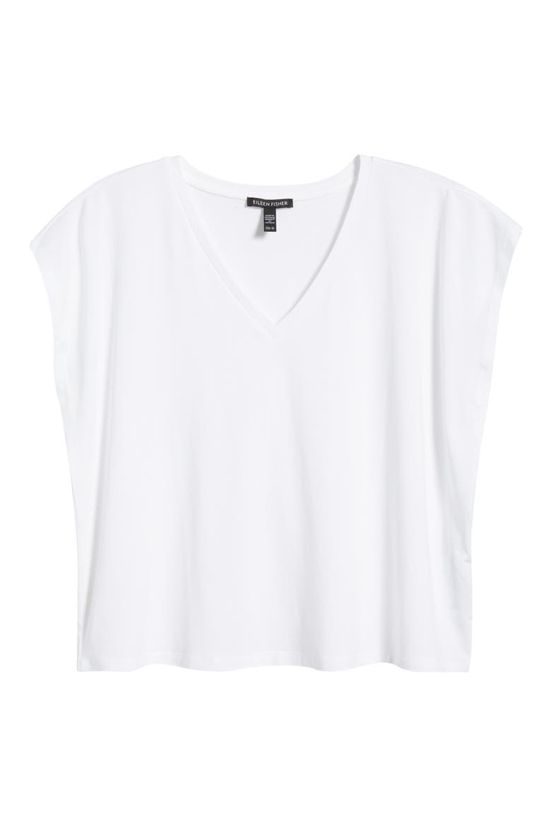 V-Neck Boxy T-Shirt, Alternate, color, WHITE
