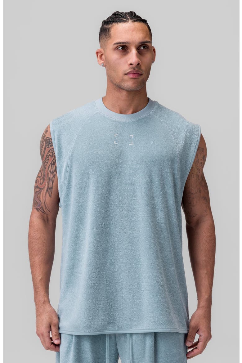 Towel Terry Cutoff Shirt, Alternate, color, Light Sky