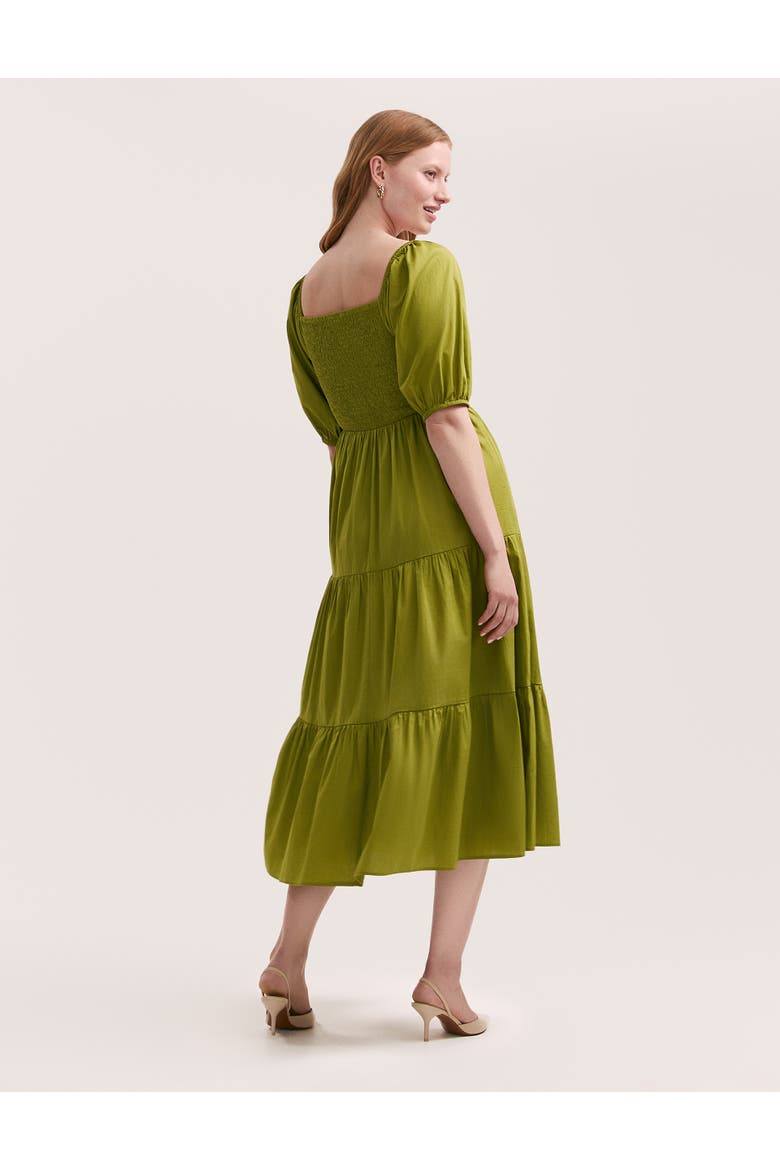 Melody Cotton Midi Tiered Dress, Alternate, color, Light Green