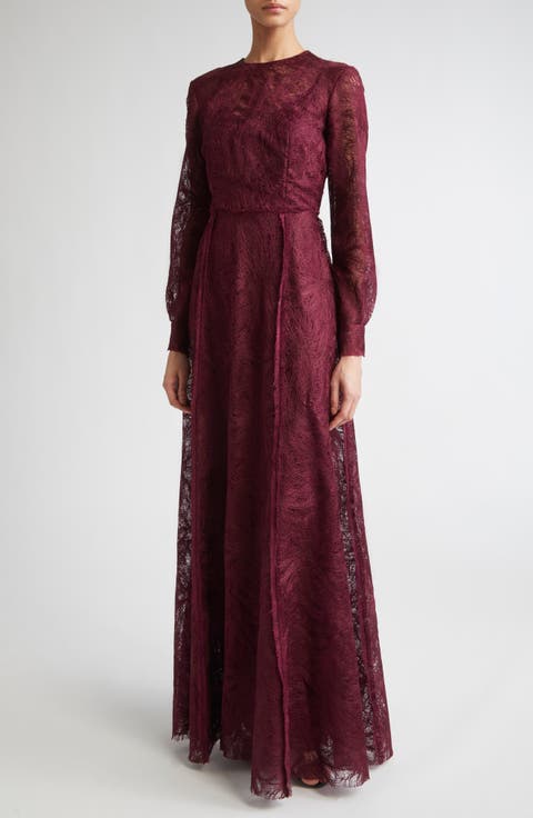 Long Sleeve Lace Gown