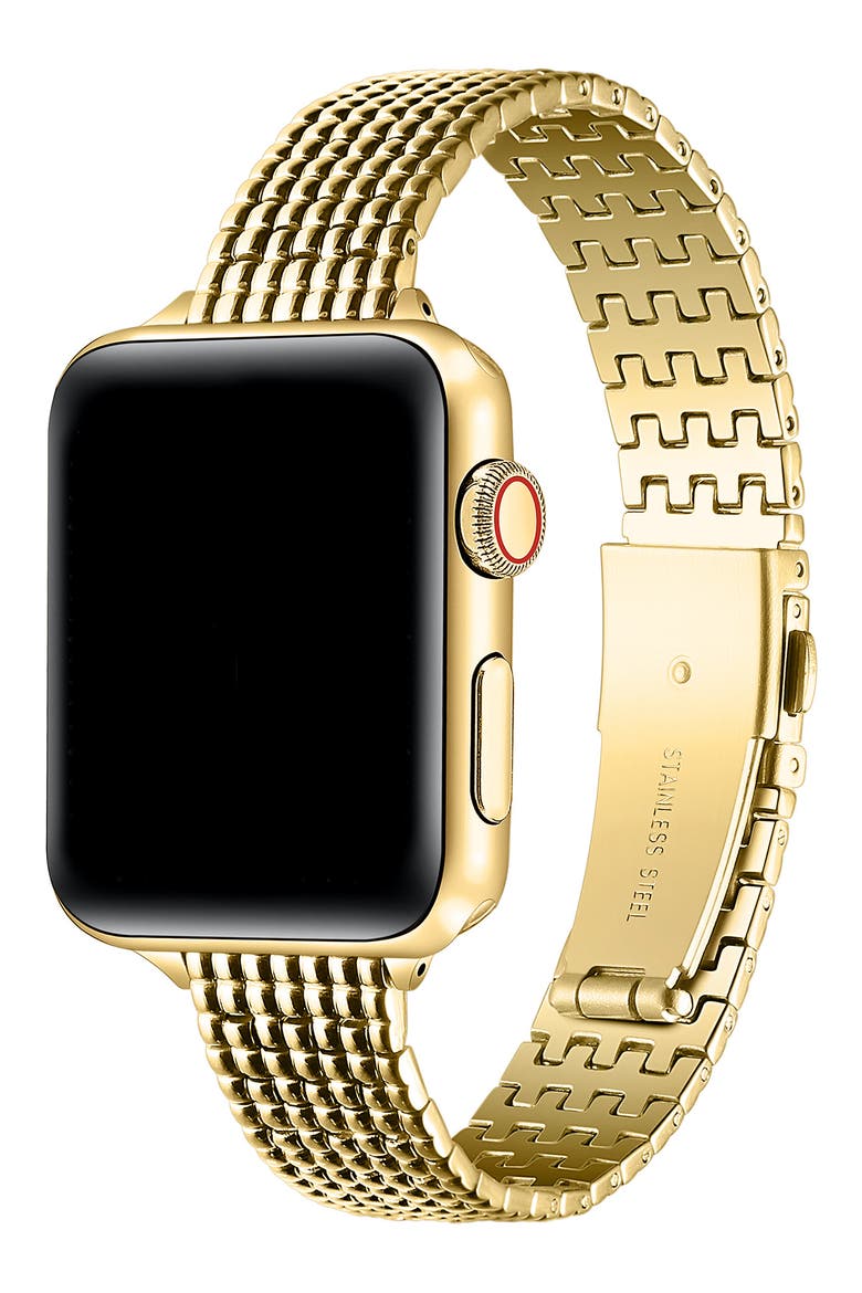 Brooklyn Stainless Steel Apple Watch® Bracelet Watchband, Alternate, color, GOLD