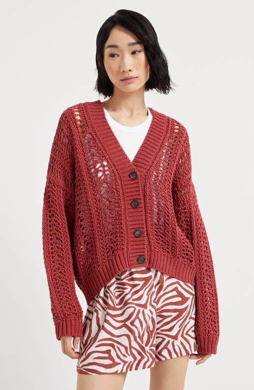 BRUNELLO CUCINELLI BRUNELLO CUCINELLI RIBBED NET CARDIGAN