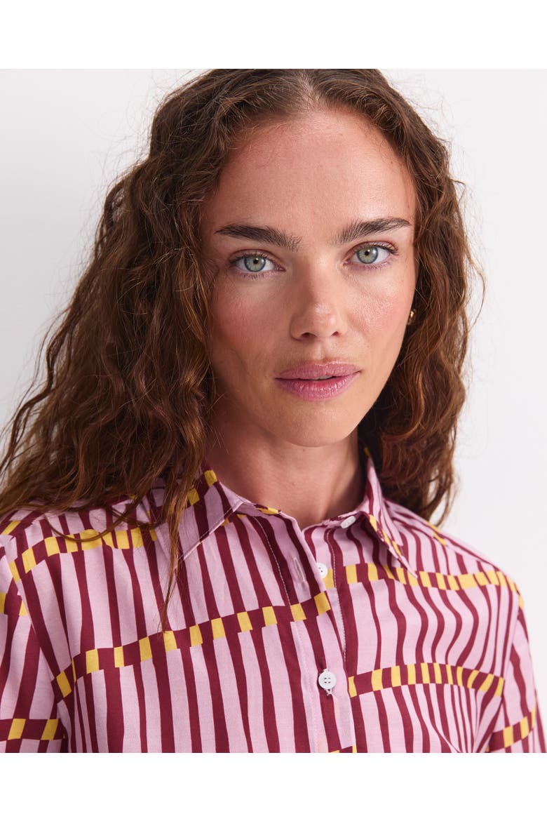 Rani Cotton Silk Printed Shirt, Alternate, color, Sunset