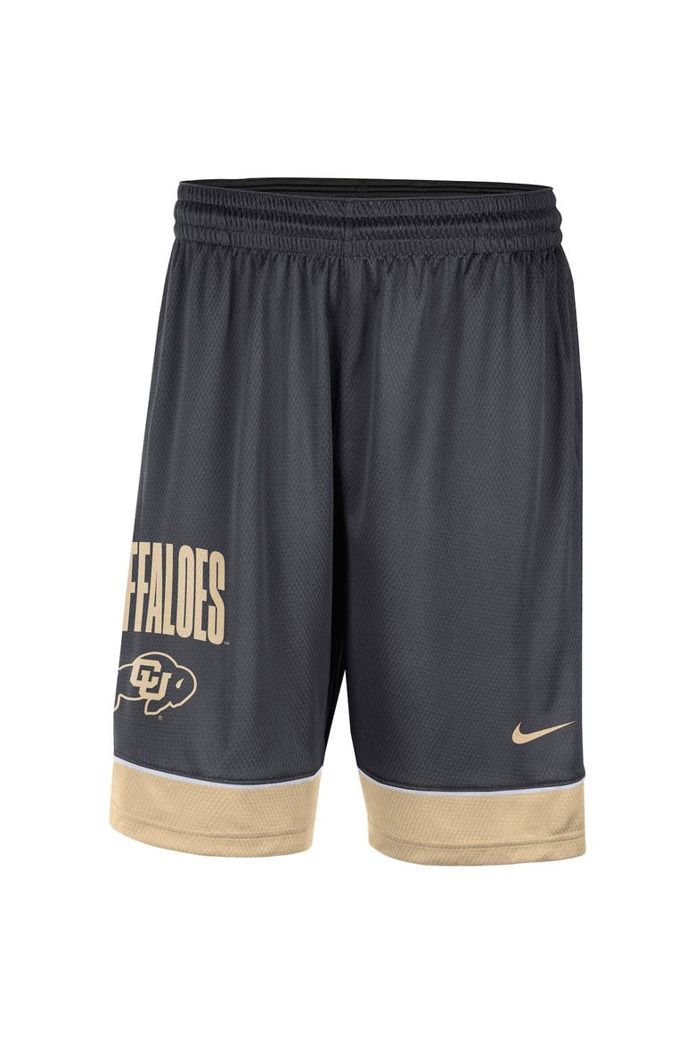 Men's Nike Charcoal/Gold Colorado Buffaloes Fast Break Performance Shorts, Alternate, color, Charcoal