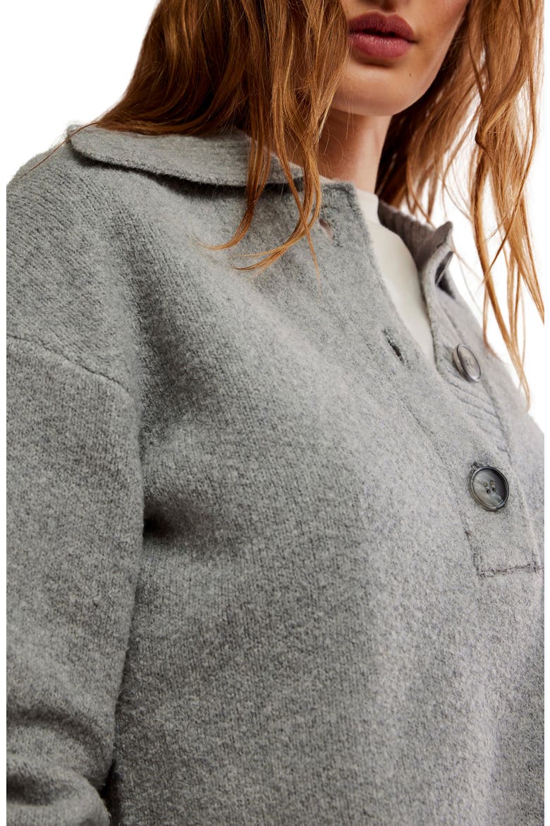 Trading Up Cotton Blend Polo Sweater, Alternate, color, GREY HEATHER