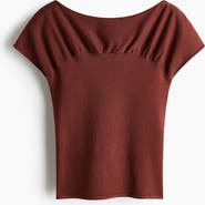 H&M Gathered Cap-sleeved Top