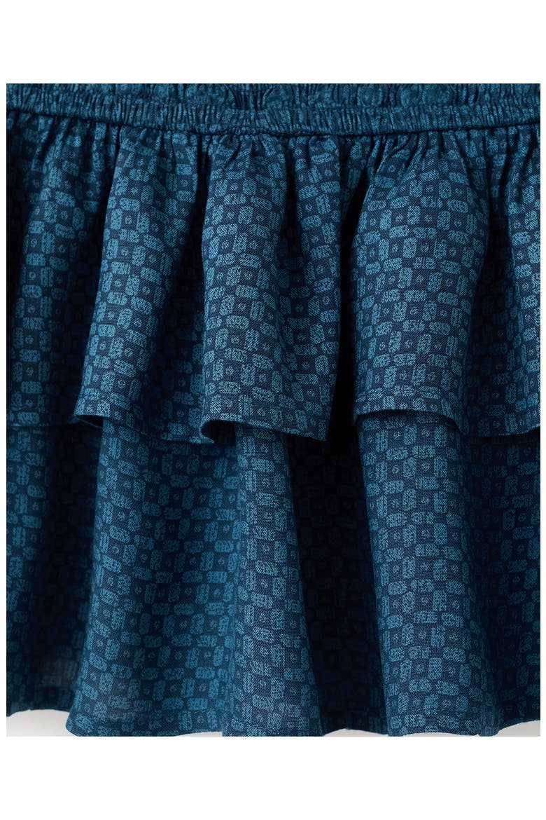 Tired Ruffle Print Skirt, Alternate, color, NAVY