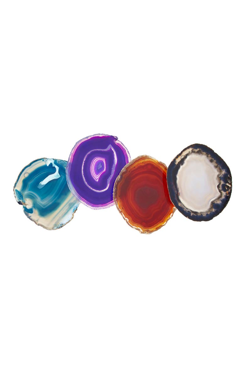 Pedra Set of 4 Agate Coasters, Main, color, ASSORTED