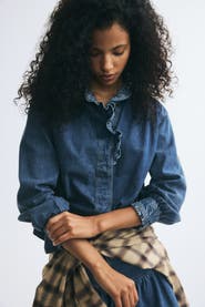 H&M Ruffle-Trimmed Blouse