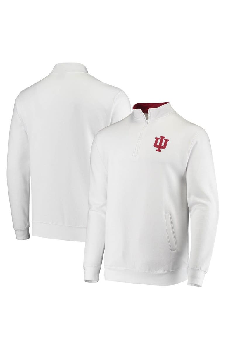 COLOSSEUM Men's Colosseum White Indiana Hoosiers Tortugas Logo Quarter-Zip Jacket, Main, color, 