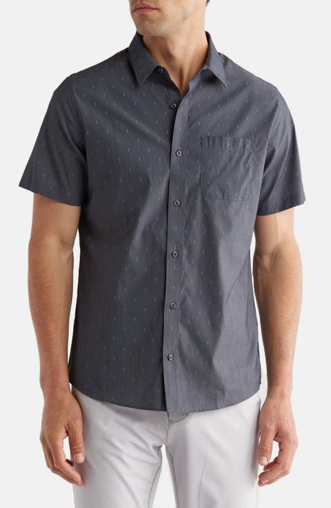 Lava Cone Microprint Button-Up Shirt