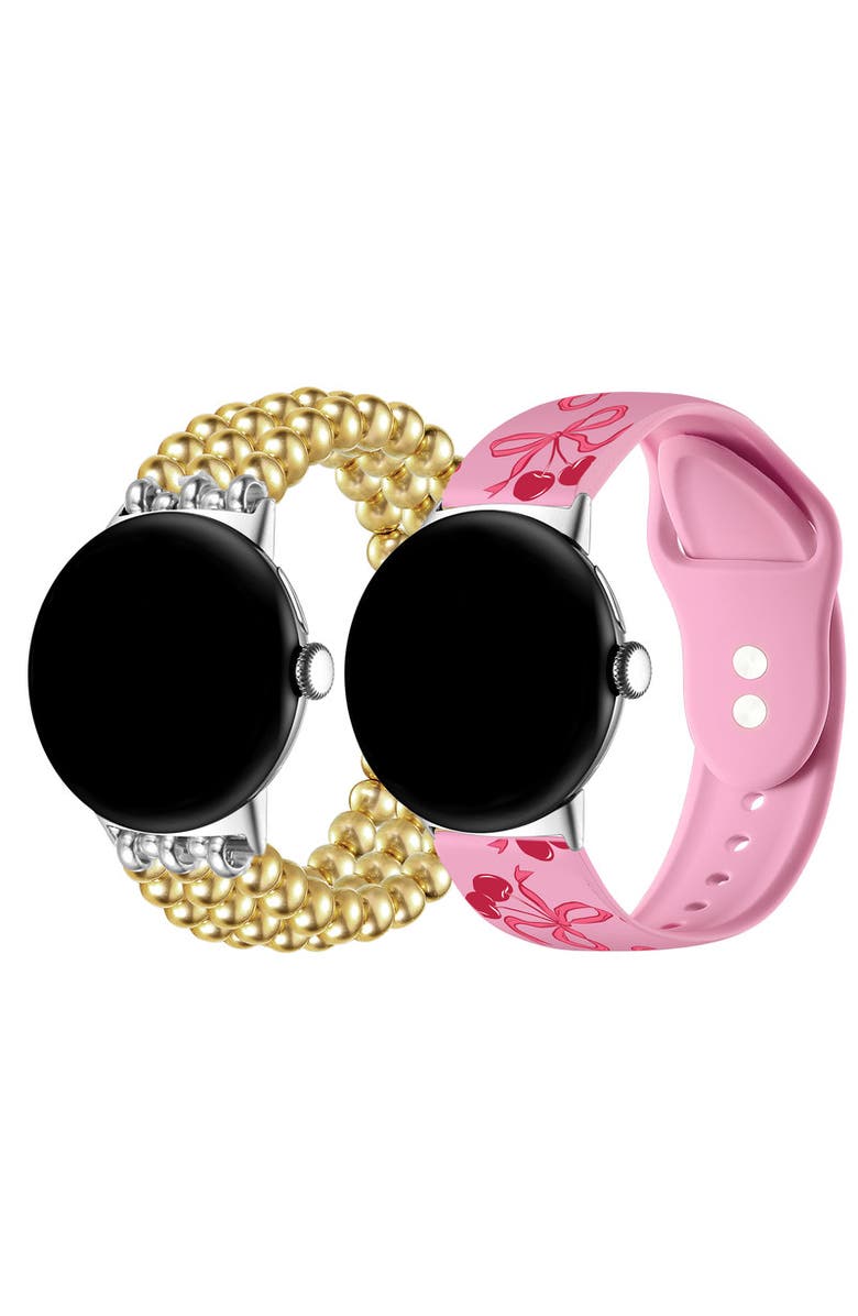 Posh Tech Nova and Cherry Silicone Bands For Apple Watch and Smartwatch, Alternate, color, Multicolor