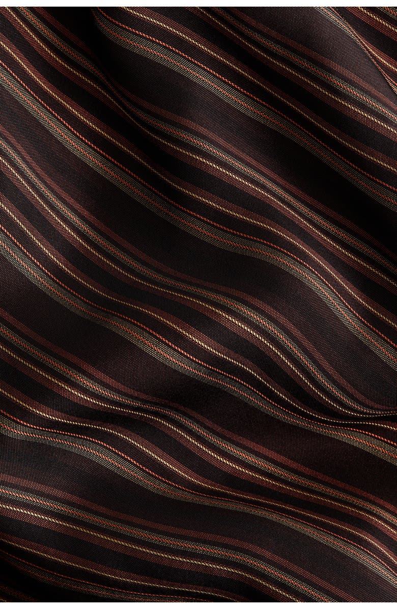H&M Jacquard-weave Wrap Top, Alternate, color, Dark Brown/Bright Orange