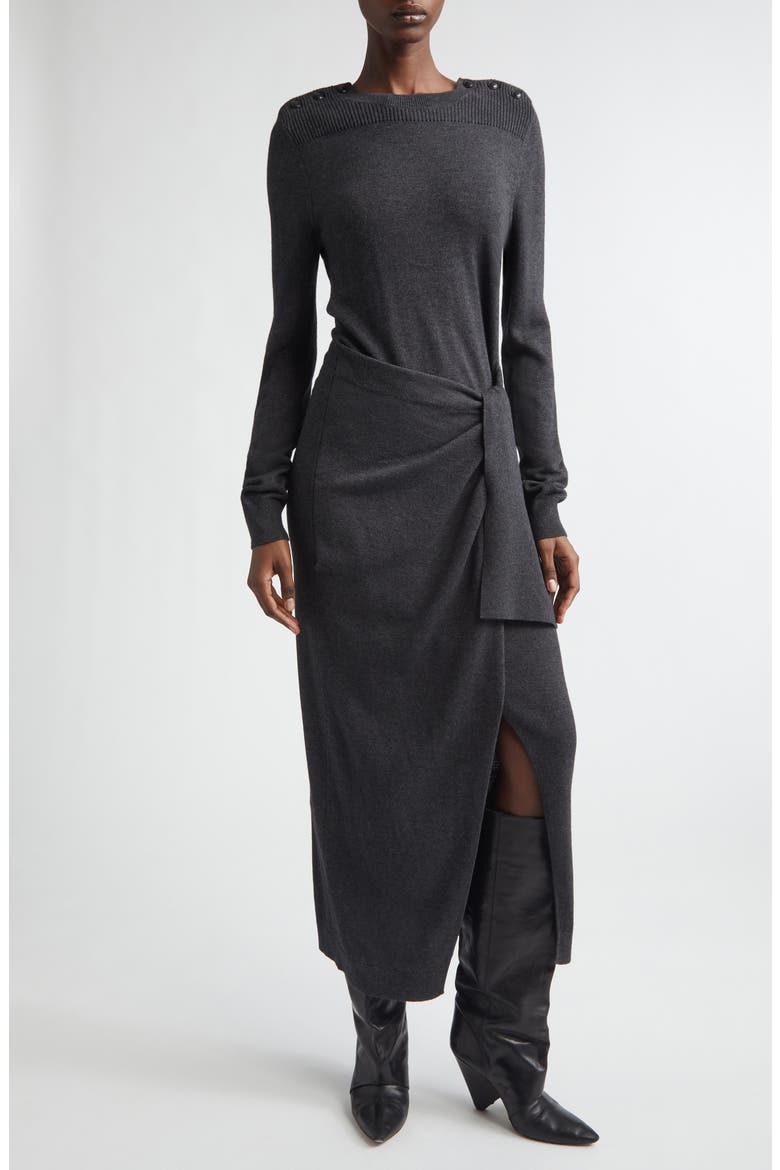 Jozira Long Sleeve Sweater Dress, Main, color, ANTHRACITE