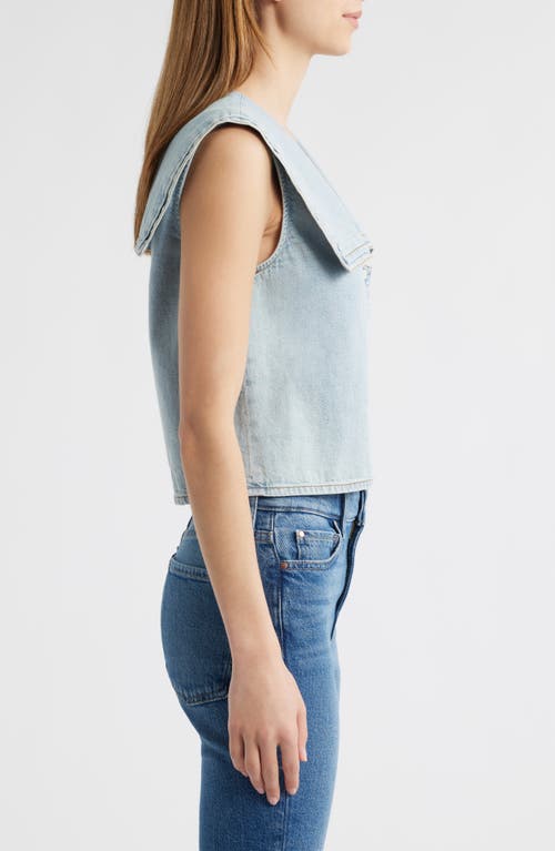 Frame The Yacht Denim Sleeveless Top In Attention