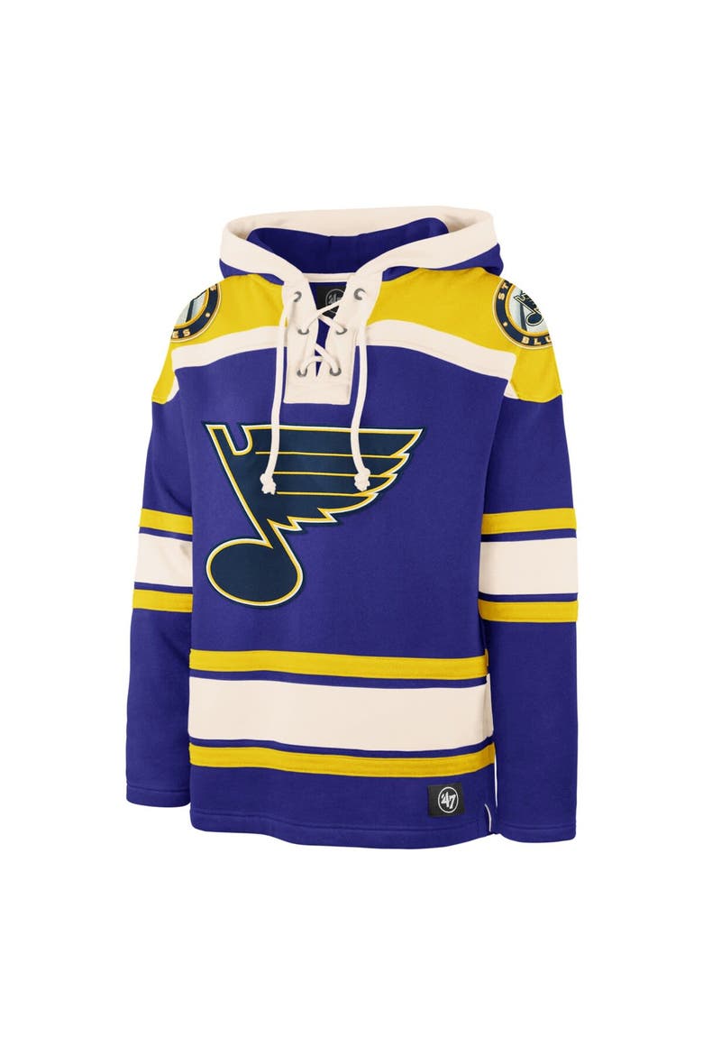 Men's '47 Blue St. Louis Blues Superior Lacer Pullover Hoodie, Alternate, color, Blue