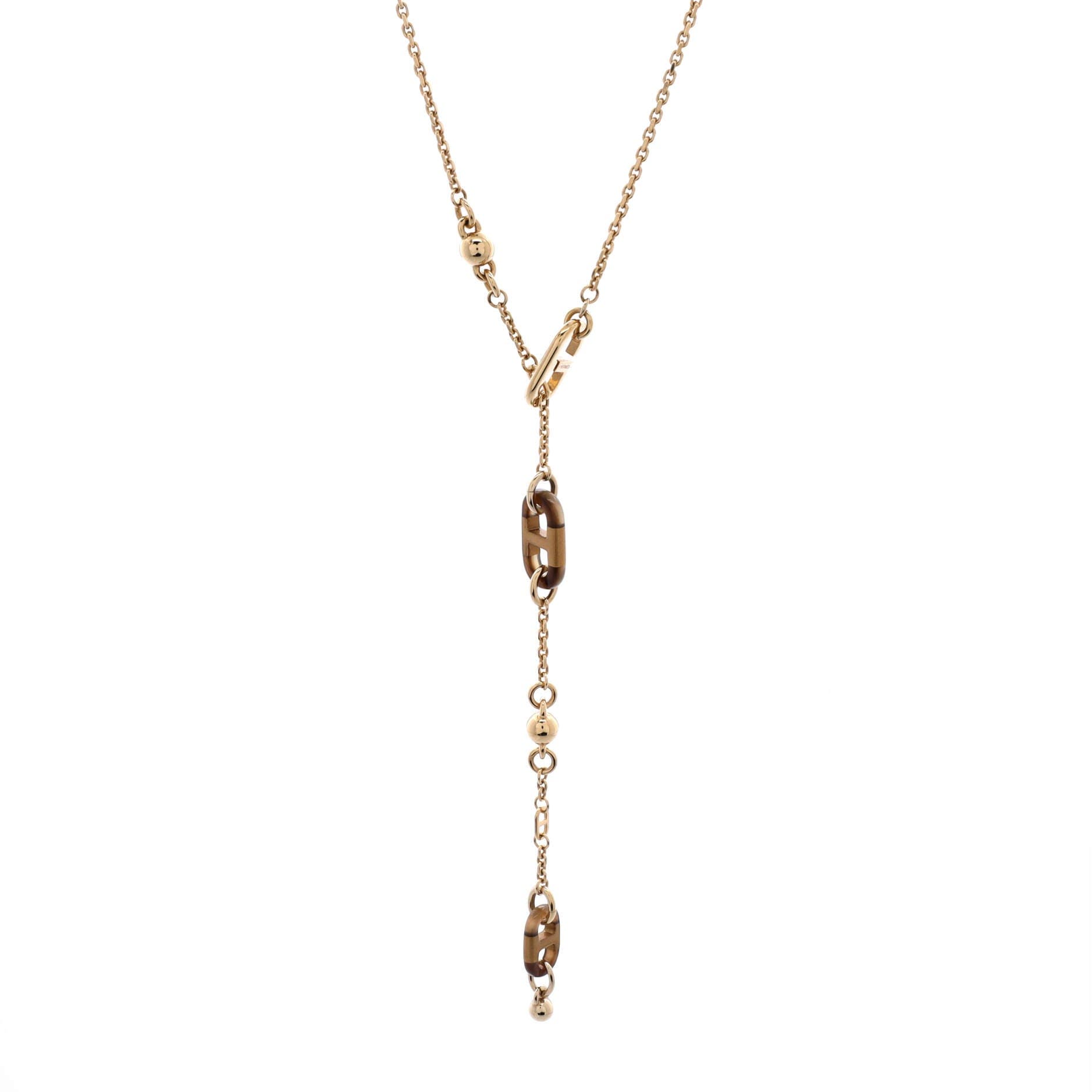 Sur Mer Necklace Lacquered Metal with Buffalo Horn Small, Main, color, Metallic Gold