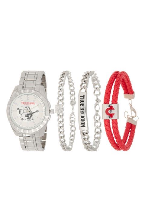 Buddha Guitar Bracelet Watch, 42.1mm & Assorted Bracelets Set