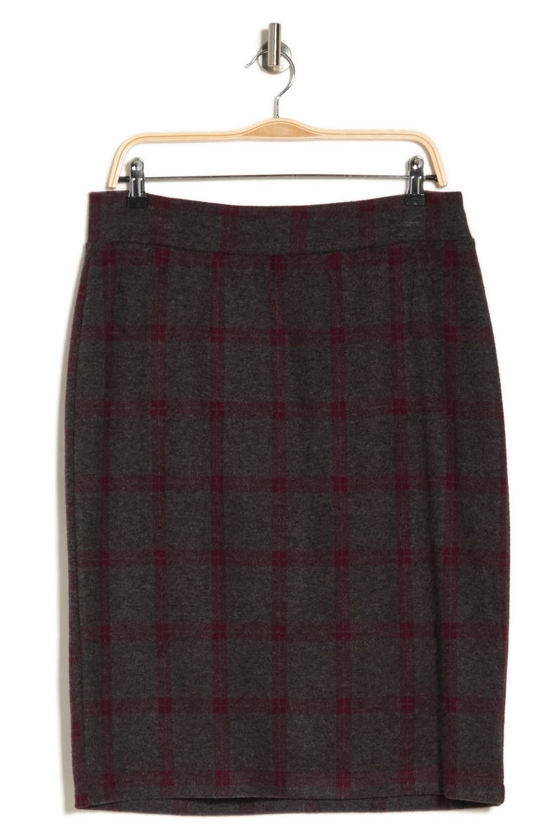 Renee C Plaid Pencil Skirt, Alternate, color, Charcoal