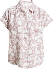 Caslon® Cotton Gauze Button-Up Shirt